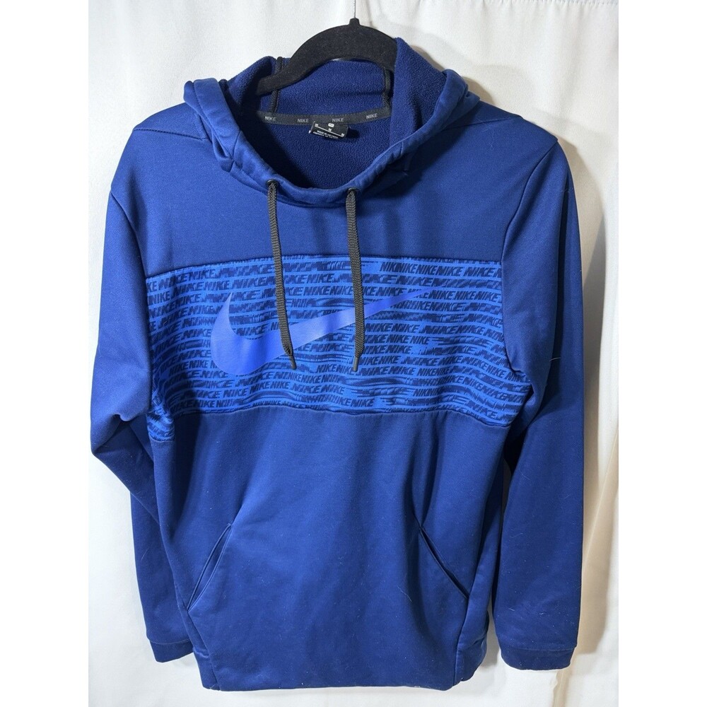 Men's Nike Dri-Fit Long Sleeve Royal Blue Hoodie Fleece Lined W/Pockets SZ M